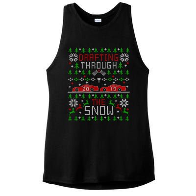 Car Racing Race Fan Funny Ugly Christmas Sweater Party Gift Ladies PosiCharge Tri-Blend Wicking Tank