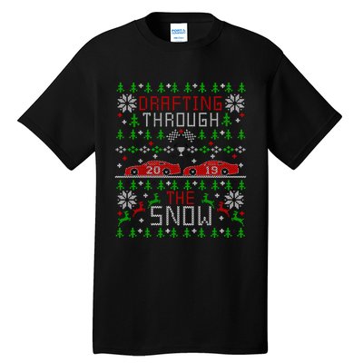 Car Racing Race Fan Funny Ugly Christmas Sweater Party Gift Tall T-Shirt