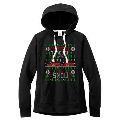 Car Racing Race Fan Funny Ugly Christmas Sweater Party Gift Women's Fleece Hoodie