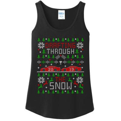 Car Racing Race Fan Funny Ugly Christmas Sweater Party Gift Ladies Essential Tank