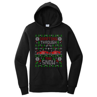 Car Racing Race Fan Funny Ugly Christmas Sweater Party Gift Women's Pullover Hoodie