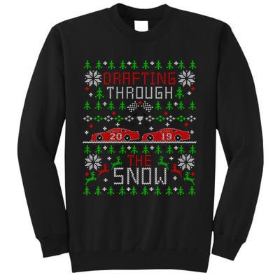 Car Racing Race Fan Funny Ugly Christmas Sweater Party Gift Tall Sweatshirt