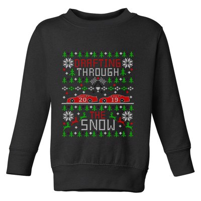 Car Racing Race Fan Funny Ugly Christmas Sweater Party Gift Toddler Sweatshirt