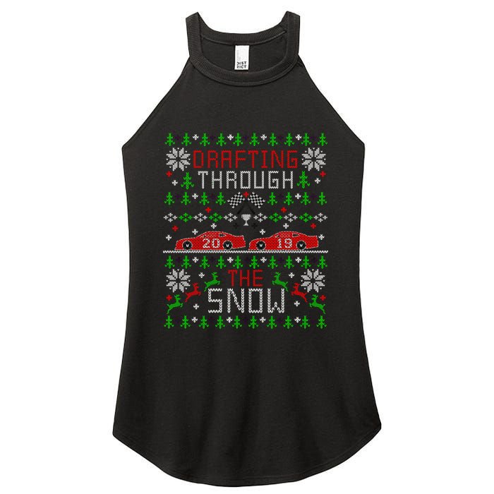 Car Racing Race Fan Funny Ugly Christmas Sweater Party Gift Women's Perfect Tri Rocker Tank