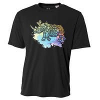 Colorful Rhino Rhinoceros Zoologist Zoology Animal Lover Cooling Performance Crew T-Shirt