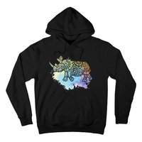 Colorful Rhino Rhinoceros Zoologist Zoology Animal Lover Hoodie