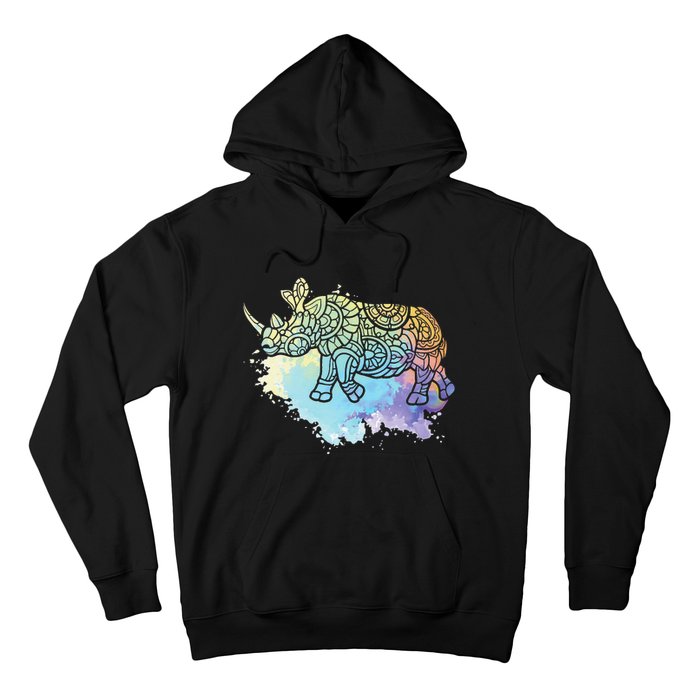 Colorful Rhino Rhinoceros Zoologist Zoology Animal Lover Hoodie