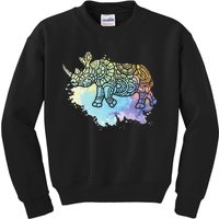 Colorful Rhino Rhinoceros Zoologist Zoology Animal Lover Kids Sweatshirt