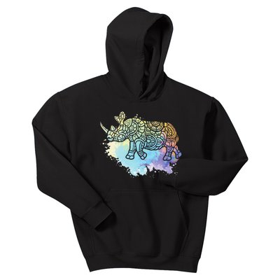 Colorful Rhino Rhinoceros Zoologist Zoology Animal Lover Kids Hoodie