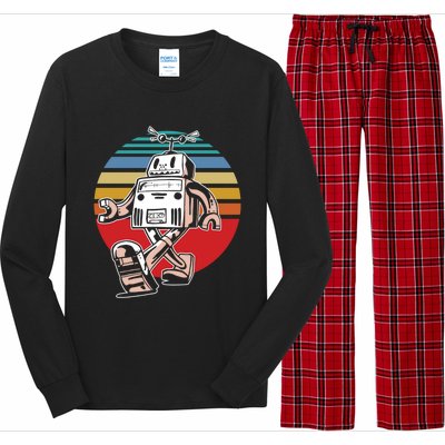 Cute Retro Robot Fan Robotics Science Student Robot Lover Gift Long Sleeve Pajama Set