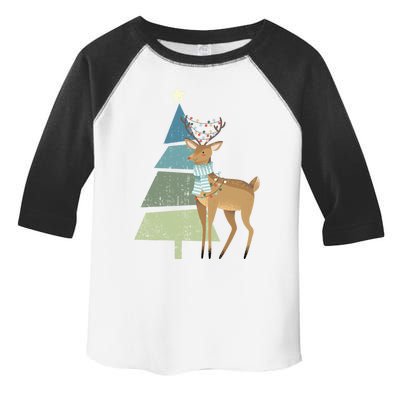 Cute Reindeer Rudolf And Christmas Tree Believe In Christmas Meaningful Gift Toddler Fine Jersey T-Shirt