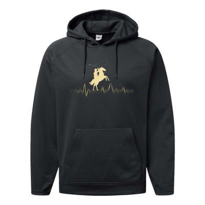 Cowboy Roping Roper Horse Riding Equestrian Header Heeler Performance Fleece Hoodie