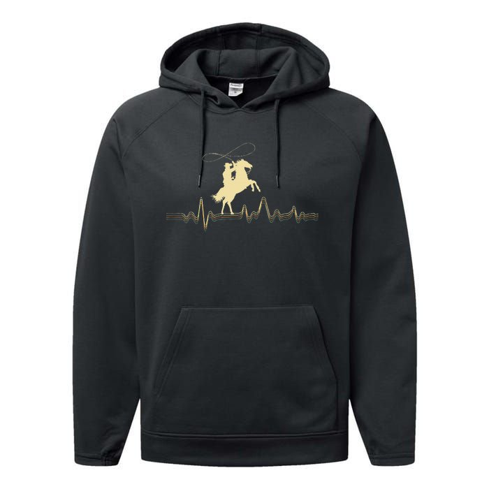 Cowboy Roping Roper Horse Riding Equestrian Header Heeler Performance Fleece Hoodie