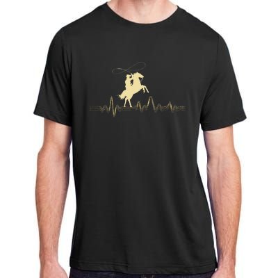 Cowboy Roping Roper Horse Riding Equestrian Header Heeler Adult ChromaSoft Performance T-Shirt