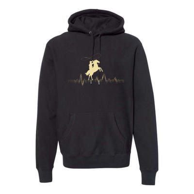 Cowboy Roping Roper Horse Riding Equestrian Header Heeler Premium Hoodie