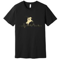 Cowboy Roping Roper Horse Riding Equestrian Header Heeler Premium T-Shirt