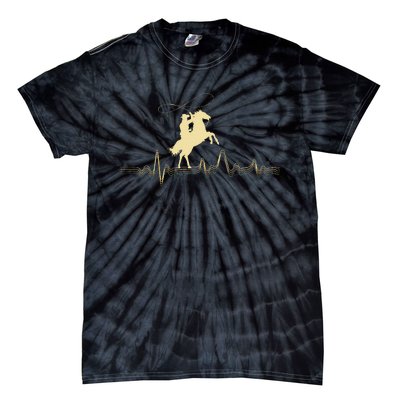 Cowboy Roping Roper Horse Riding Equestrian Header Heeler Tie-Dye T-Shirt