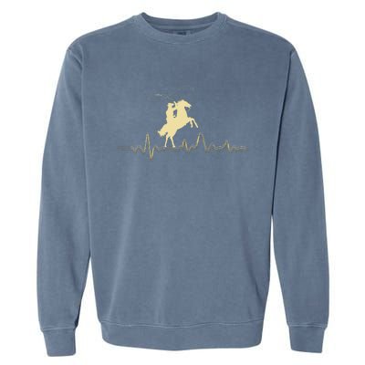 Cowboy Roping Roper Horse Riding Equestrian Header Heeler Garment-Dyed Sweatshirt