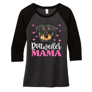 Cute Rottie Rottweiler Mama Shirts Mothers Day Dog Mom Women's Tri-Blend 3/4-Sleeve Raglan Shirt