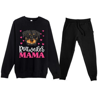 Cute Rottie Rottweiler Mama Funny Mothers Day Dog Mom Premium Crewneck Sweatsuit Set