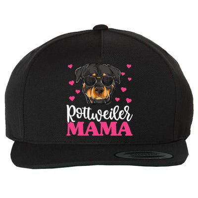 Cute Rottie Rottweiler Mama Funny Mothers Day Dog Mom Wool Snapback Cap