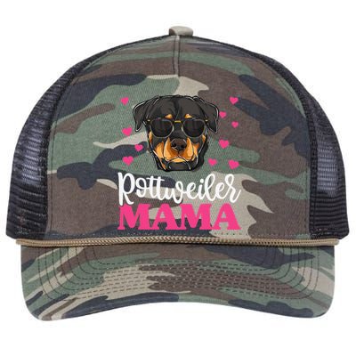 Cute Rottie Rottweiler Mama Funny Mothers Day Dog Mom Retro Rope Trucker Hat Cap