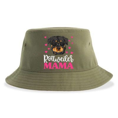 Cute Rottie Rottweiler Mama Funny Mothers Day Dog Mom Sustainable Bucket Hat