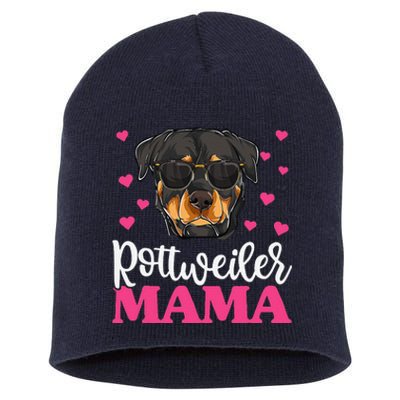 Cute Rottie Rottweiler Mama Funny Mothers Day Dog Mom Short Acrylic Beanie