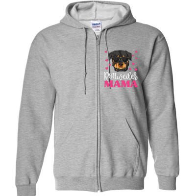 Cute Rottie Rottweiler Mama Funny Mothers Day Dog Mom Full Zip Hoodie