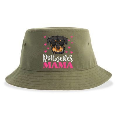 Cute Rottie Rottweiler Mama Mothers Day Dog Mom Sustainable Bucket Hat