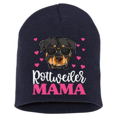 Cute Rottie Rottweiler Mama Mothers Day Dog Mom Short Acrylic Beanie