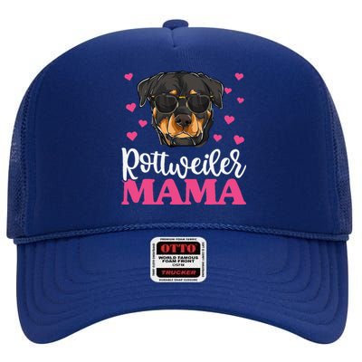 Cute Rottie Rottweiler Mama Mothers Day Dog Mom High Crown Mesh Back Trucker Hat