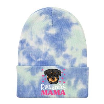 Cute Rottie Rottweiler Mama Mothers Day Dog Mom Tie Dye 12in Knit Beanie