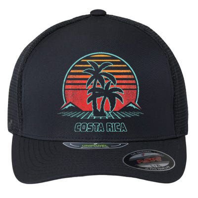 Costa Rica Retro Vintage 80s Style Flexfit Unipanel Trucker Cap