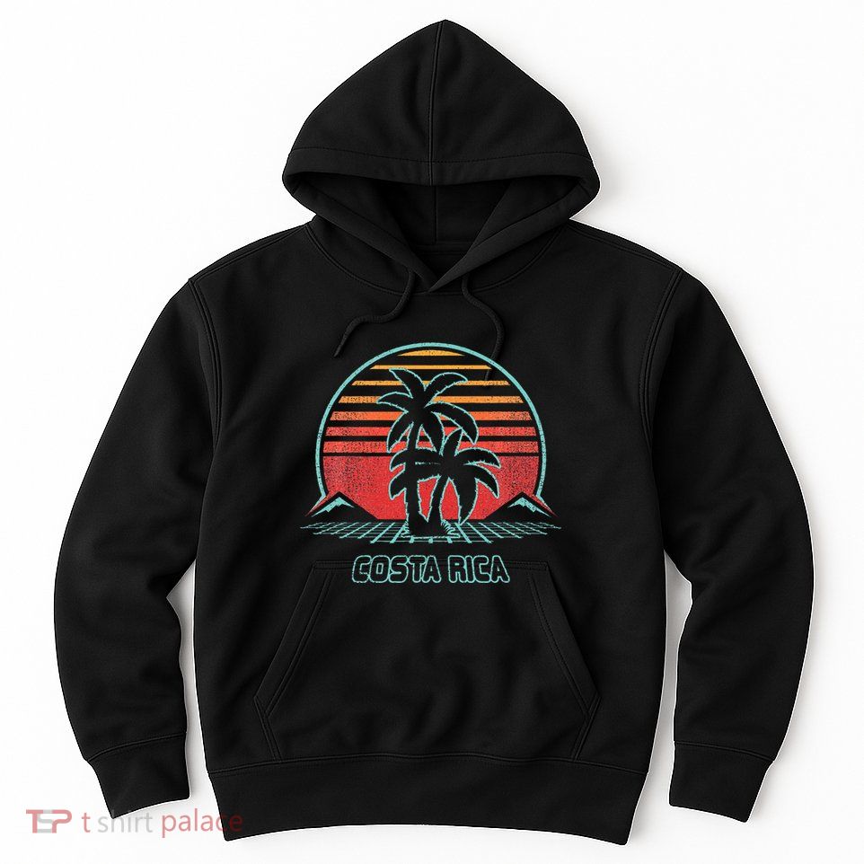 Costa Rica Retro Vintage 80s Style Hoodie