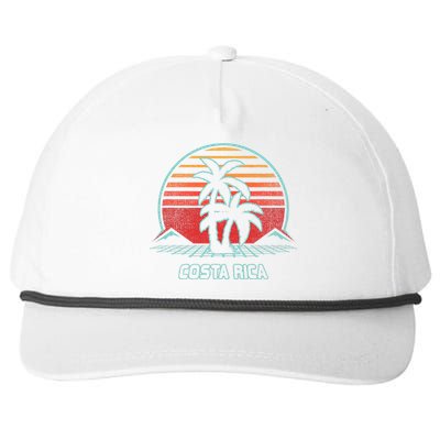 Costa Rica Retro Vintage 80s Style Snapback Five-Panel Rope Hat