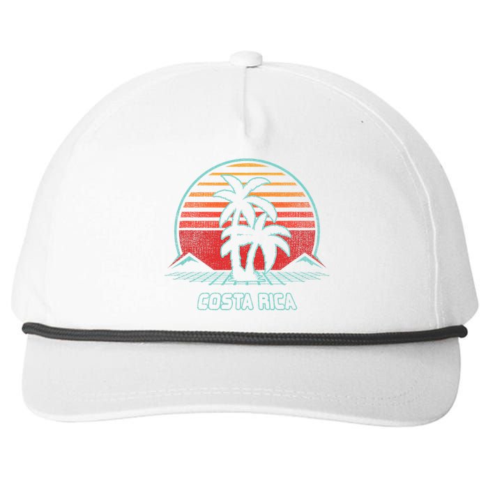 Costa Rica Retro Vintage 80s Style Snapback Five-Panel Rope Hat