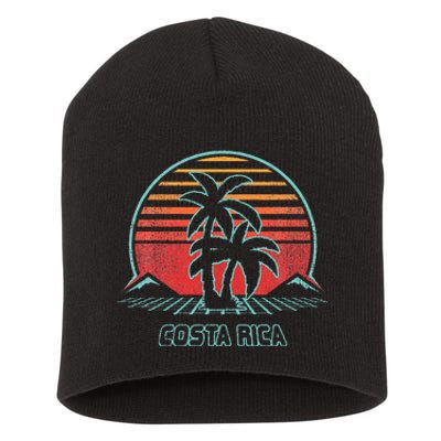 Costa Rica Retro Vintage 80s Style Short Acrylic Beanie