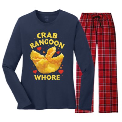 Crab Rangoon, Rangoon Lover Women's Long Sleeve Flannel Pajama Set 