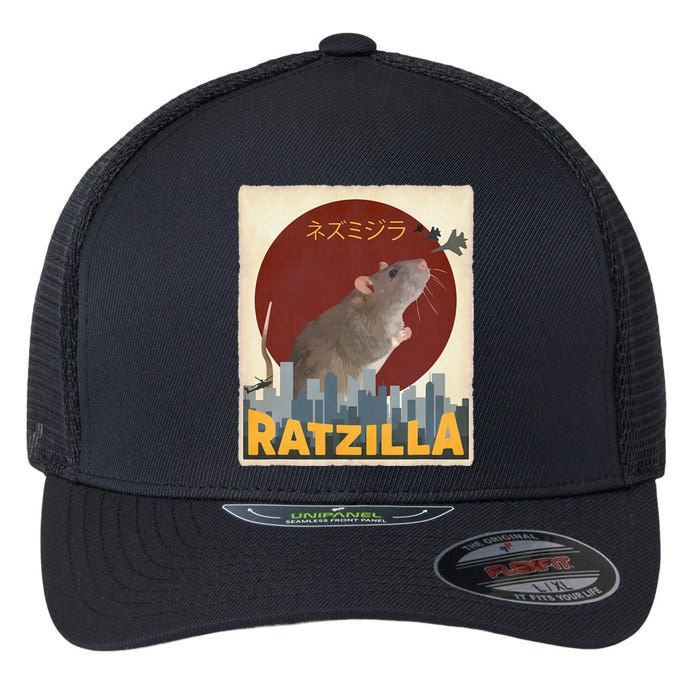 Cute Ratzilla Rat Mouse Japanese Anime Flexfit Unipanel Trucker Cap