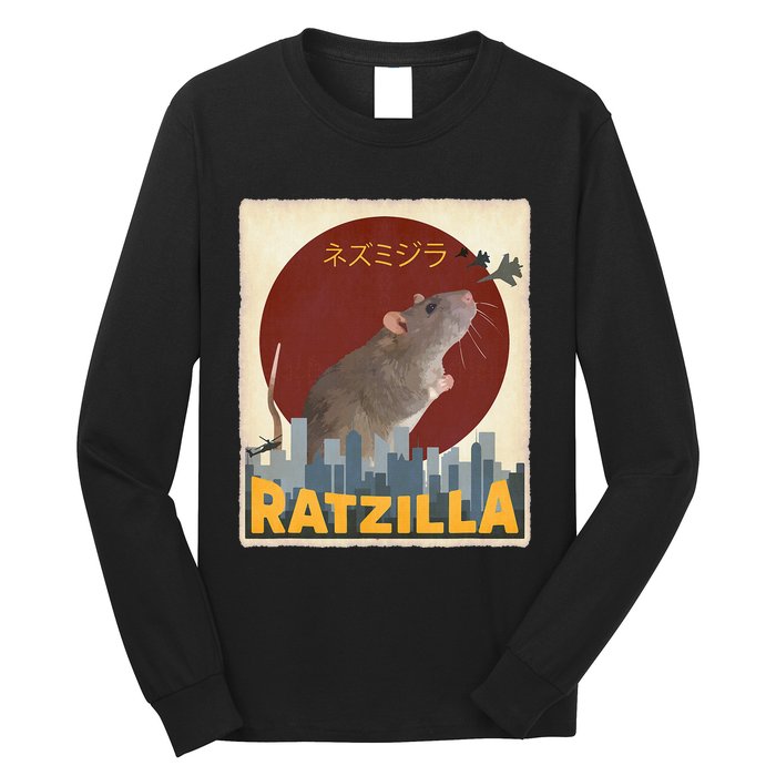 Cute Ratzilla Rat Mouse Japanese Anime Long Sleeve Shirt