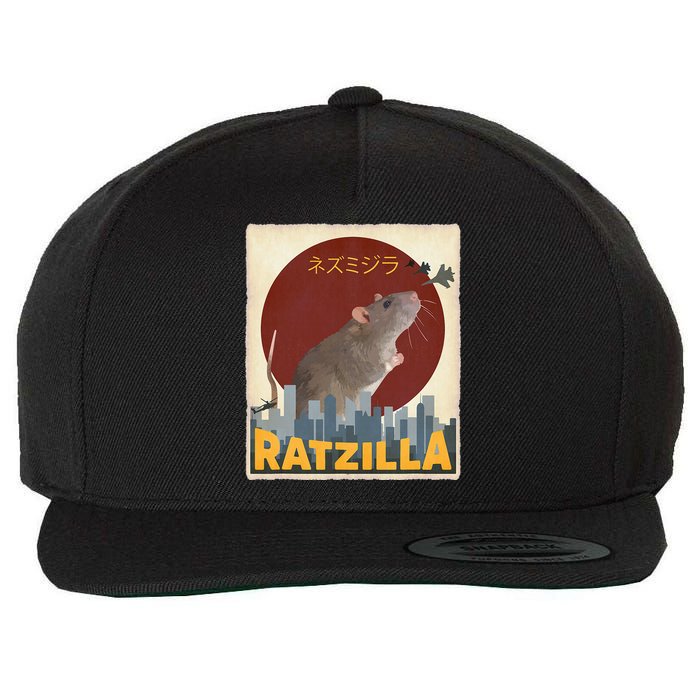 Cute Ratzilla Rat Mouse Japanese Anime Wool Snapback Cap