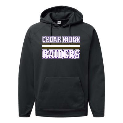 Cedar Ridge Raiders Horizontal Stripes Performance Fleece Hoodie