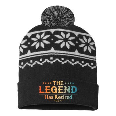 Cute Retired Retiring Retiree Retirement USA-Made Snowflake Beanie