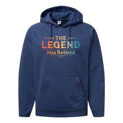 Cute Retired Retiring Retiree Retirement Performance Fleece Hoodie