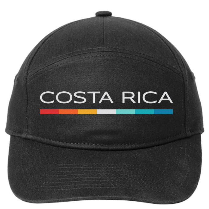Costa Rica Retro Design 7-Panel Snapback Hat