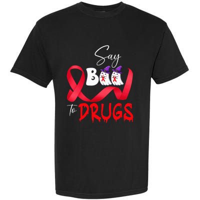 Cute Red Ribbon Week Say BOO To Drugs Halloween Garment-Dyed Heavyweight T-Shirt