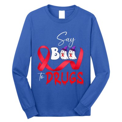 Cute Red Ribbon Week Say BOO To Drugs Halloween Long Sleeve Shirt