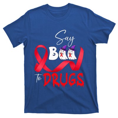 Cute Red Ribbon Week Say BOO To Drugs Halloween T-Shirt