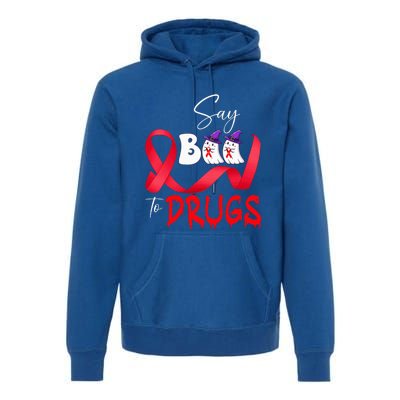 Cute Red Ribbon Week Say BOO To Drugs Halloween Premium Hoodie